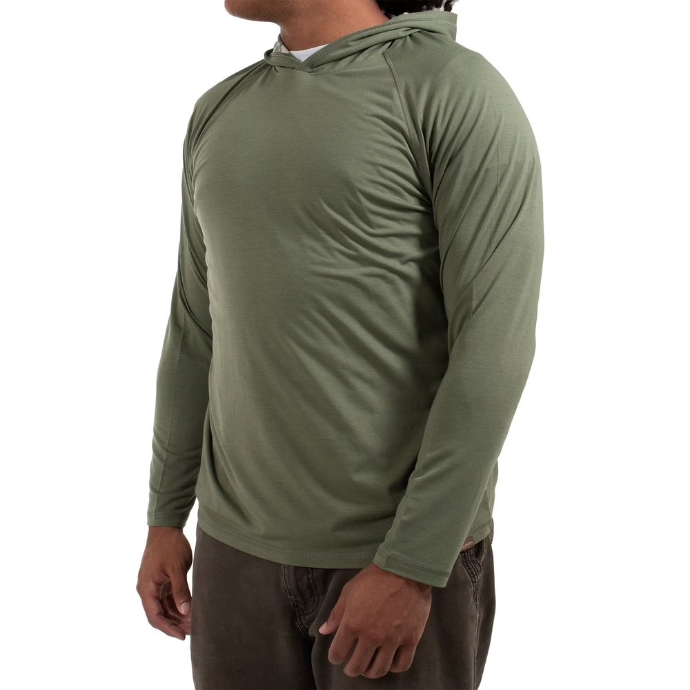 Habit Mens Lightweight Hoodie Green Active Bamboo Blend Pullover Size M